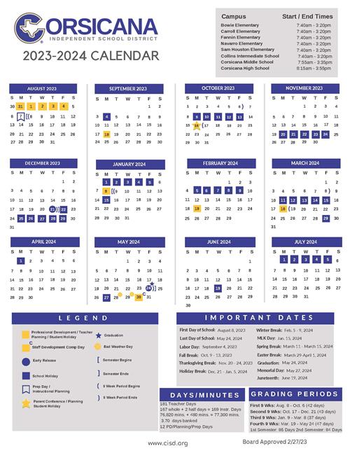 CISD Academic Calendar 23-24